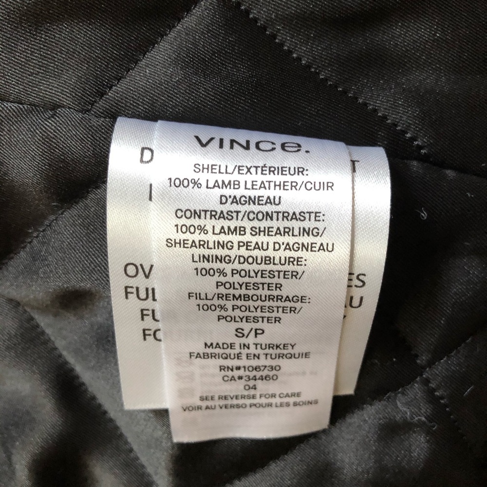 Vince Leather Black Shearling fur Moto Jacket Fall Winter quiet luxury NWT - Picture 14 of 15